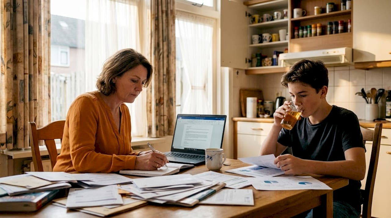 Moeder en puber gaan samen in gesprek over jeugdhulp aan huis